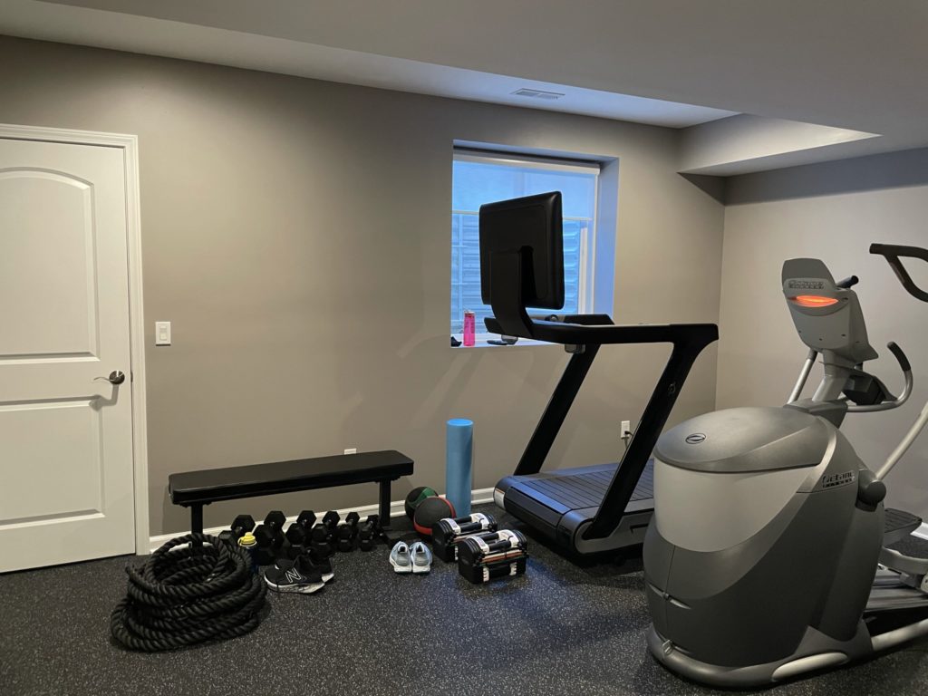 Northville, Michigan finished basement home gym