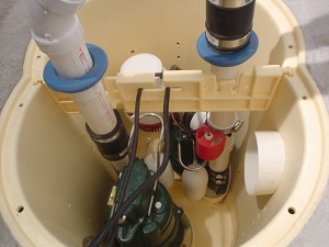 Sump pump overhead view