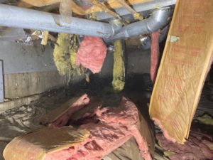 Wet fiberglass batts needing repair