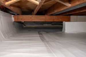 An encapsulated crawl space.