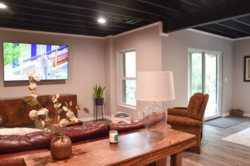 Finished basement in Clarkston, Michigan