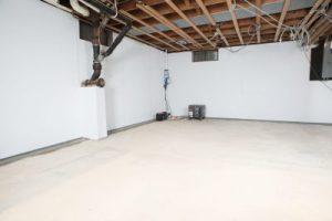 basement in the process of being waterproofed