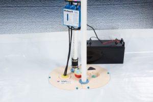 sump pump installed in crawl space