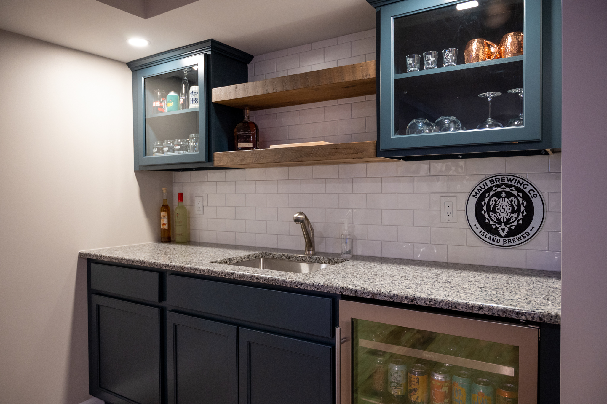 Finished Basement with Wet Bar, Home Gym and Large Entertainment Center