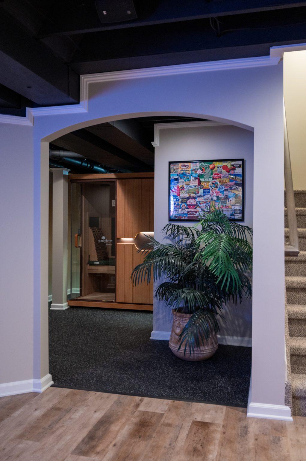 Finished Basement with Wet Bar, Home Gym and Large Entertainment Center