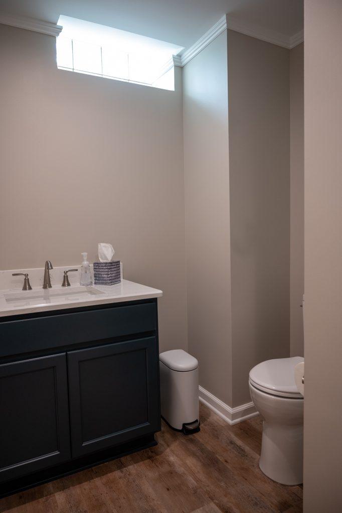 Finished basement bathroom vanity in Oakland Twp., Michigan