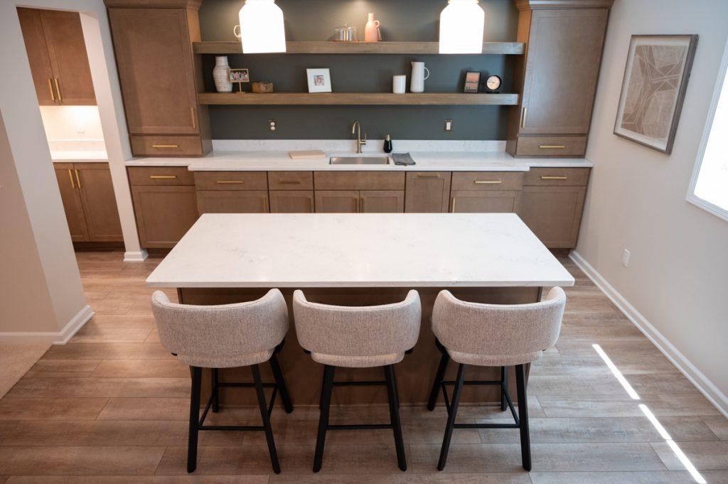 Finished basement kitchen bar area in Novi, Michigan