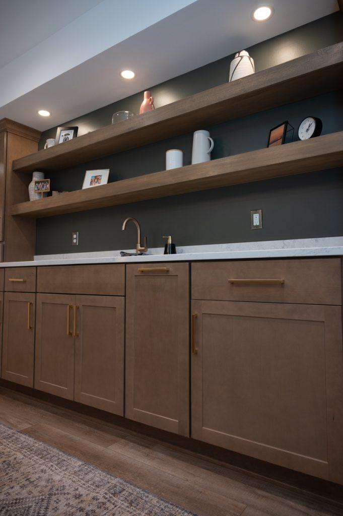 Finished basement kitchen bar area in Novi, Michigan