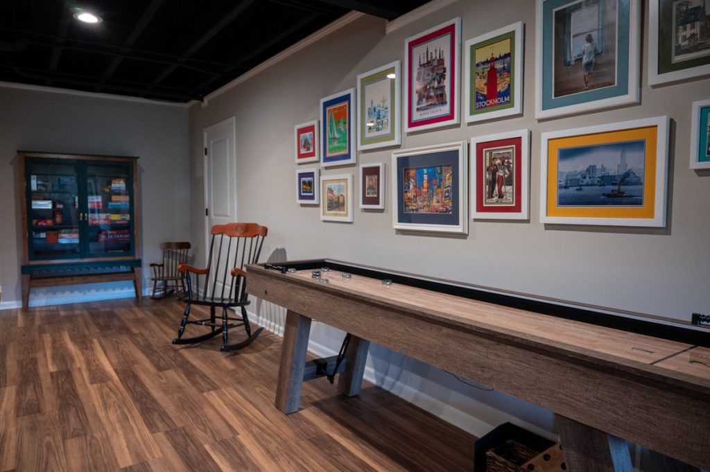 Finished basement game area in Pittsfield Twp. Ann Arbor, Michigan