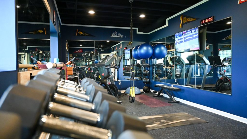 Finished basement home gym in Pittsfield Twp. Ann Arbor, Michigan