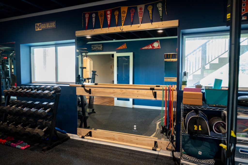 Finished basement home gym in Pittsfield Twp. Ann Arbor, Michigan
