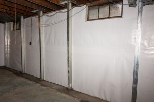Photo of basement with Corrion Power Braces.