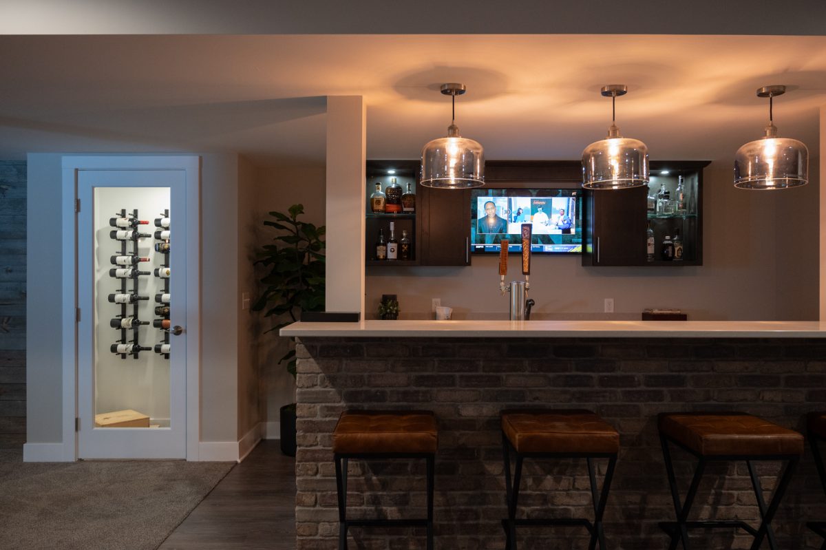 Finished Basement with Bar and Bathroom in Grand Rapids, MI - Basements ...