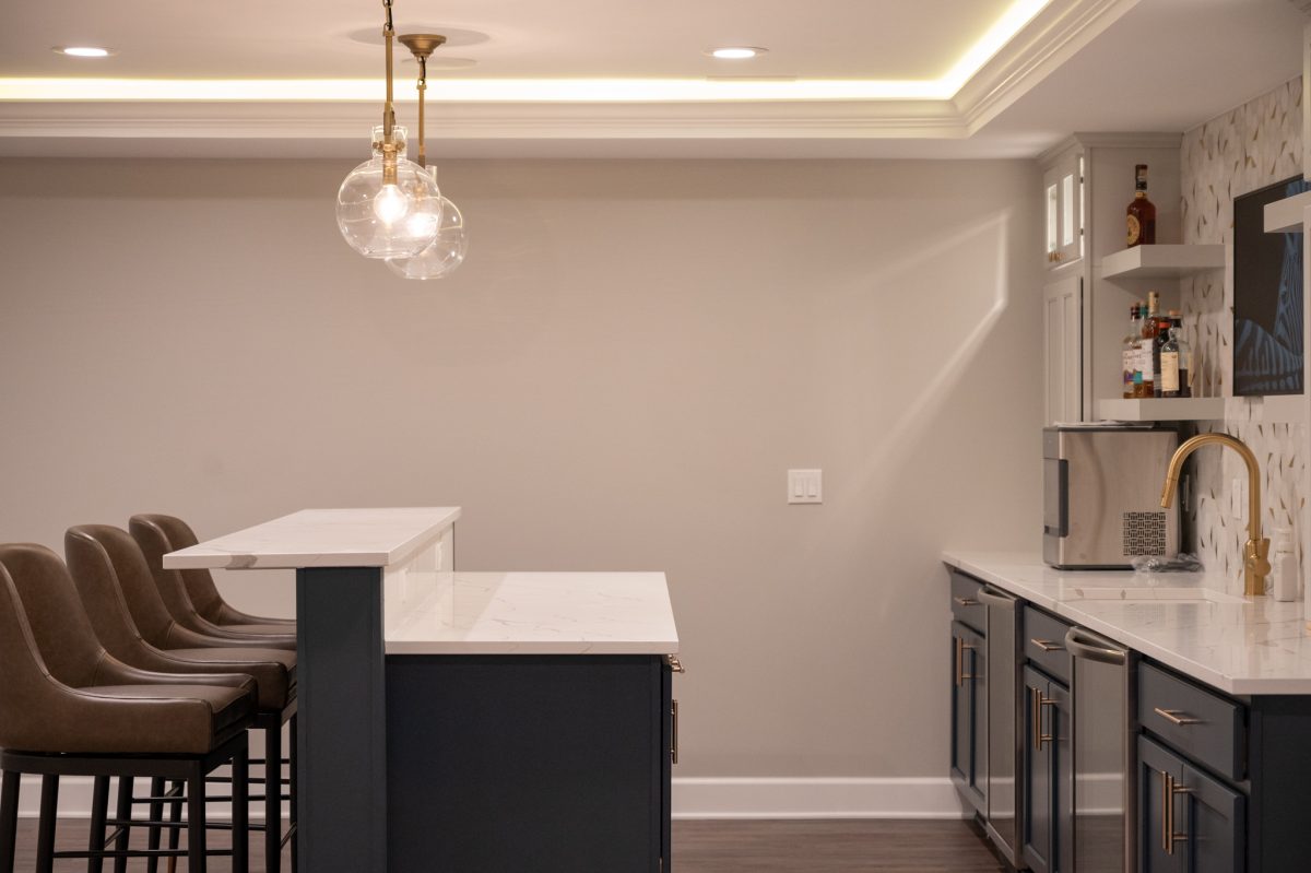 Finished Basement with Bar, Bathroom and Gym in Commerce Twp., MI