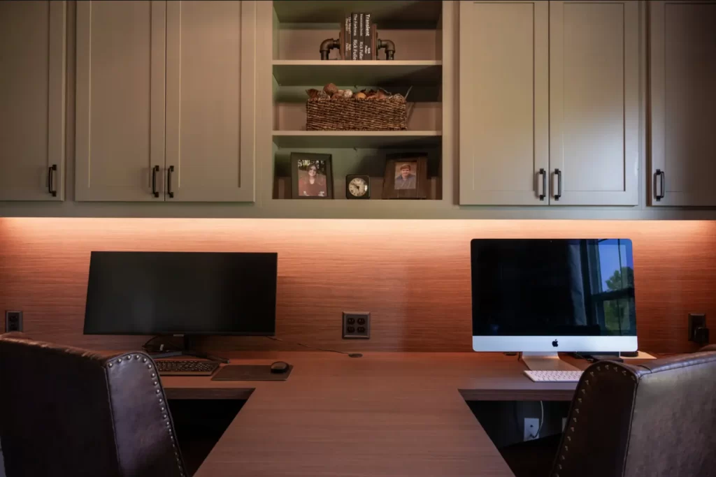 home office in basement